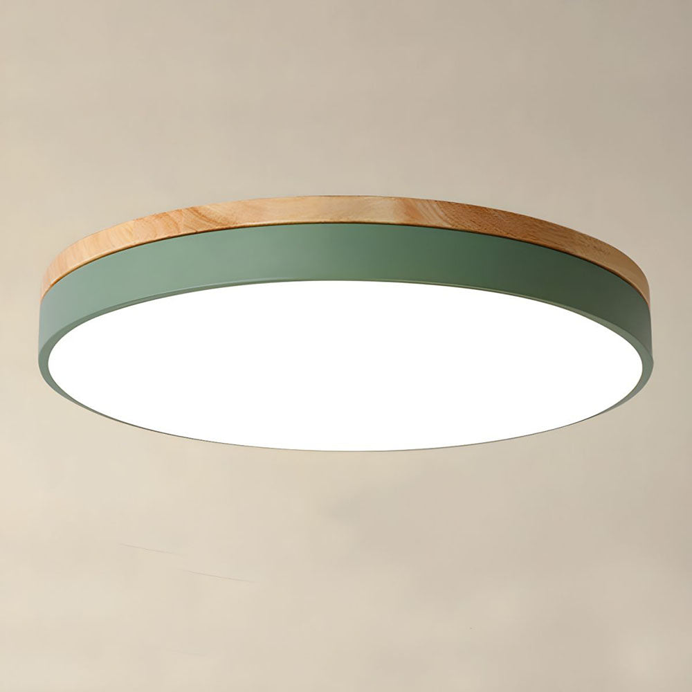 Tröde – Runde Holz-Deckenleuchte LED im skandinavischen Stil – Eleganter Minimalismus und warmes Licht