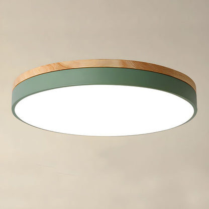 Tröde – Runde Holz-Deckenleuchte LED im skandinavischen Stil – Eleganter Minimalismus und warmes Licht