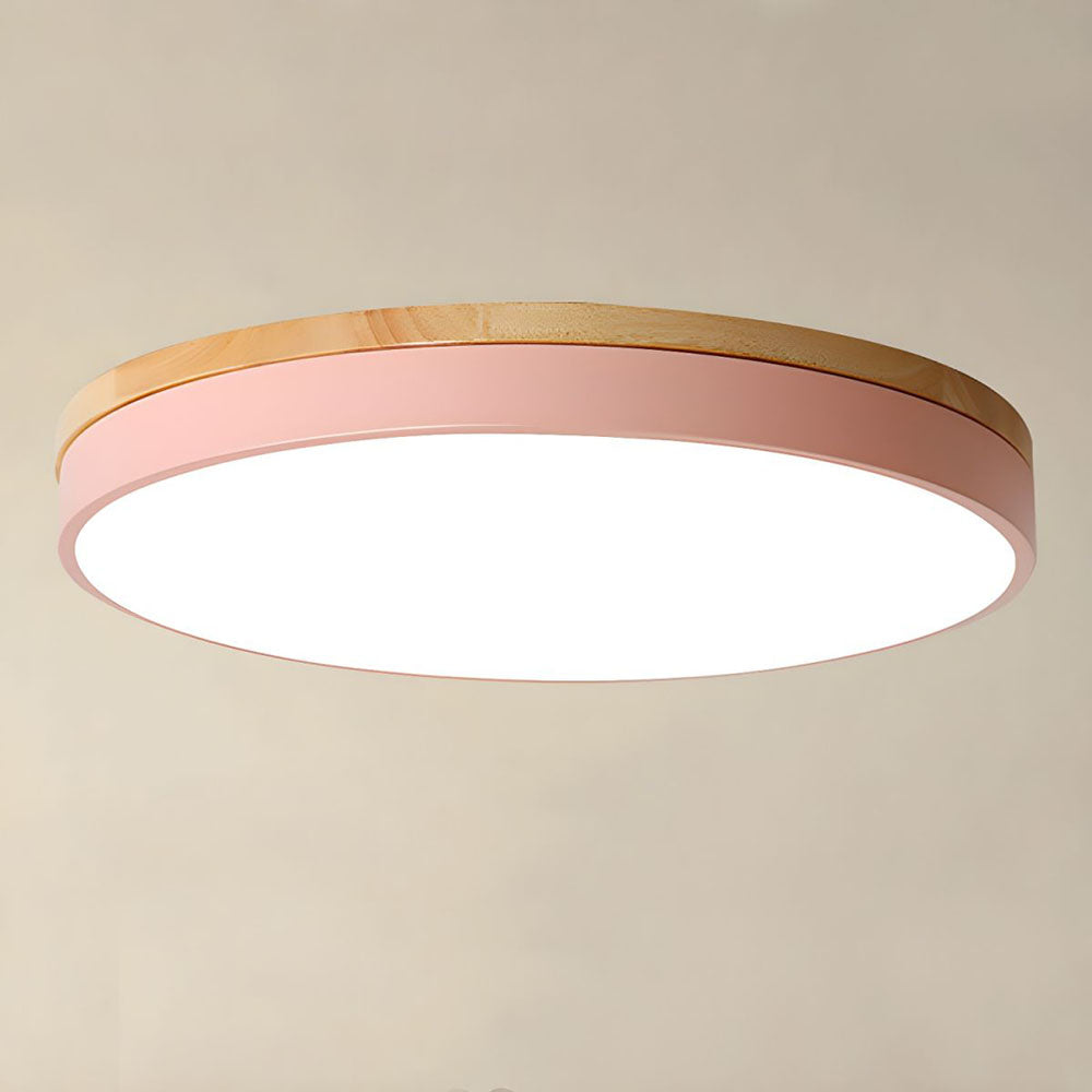 Tröde – Runde Holz-Deckenleuchte LED im skandinavischen Stil – Eleganter Minimalismus und warmes Licht
