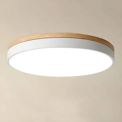 Tröde – Runde Holz-Deckenleuchte LED im skandinavischen Stil – Eleganter Minimalismus und warmes Licht