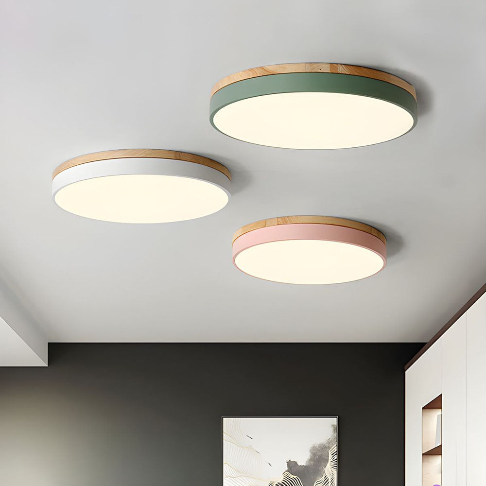 Tröde – Runde Holz-Deckenleuchte LED im skandinavischen Stil – Eleganter Minimalismus und warmes Licht