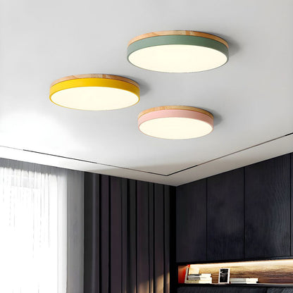 Tröde – Runde Holz-Deckenleuchte LED im skandinavischen Stil – Eleganter Minimalismus und warmes Licht