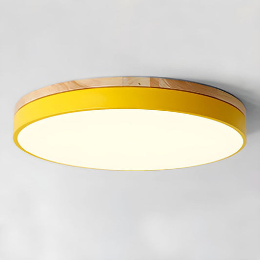 Tröde – Runde Holz-Deckenleuchte LED im skandinavischen Stil – Eleganter Minimalismus und warmes Licht