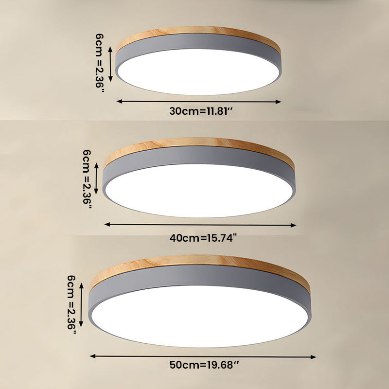 Tröde – Runde Holz-Deckenleuchte LED im skandinavischen Stil – Eleganter Minimalismus und warmes Licht