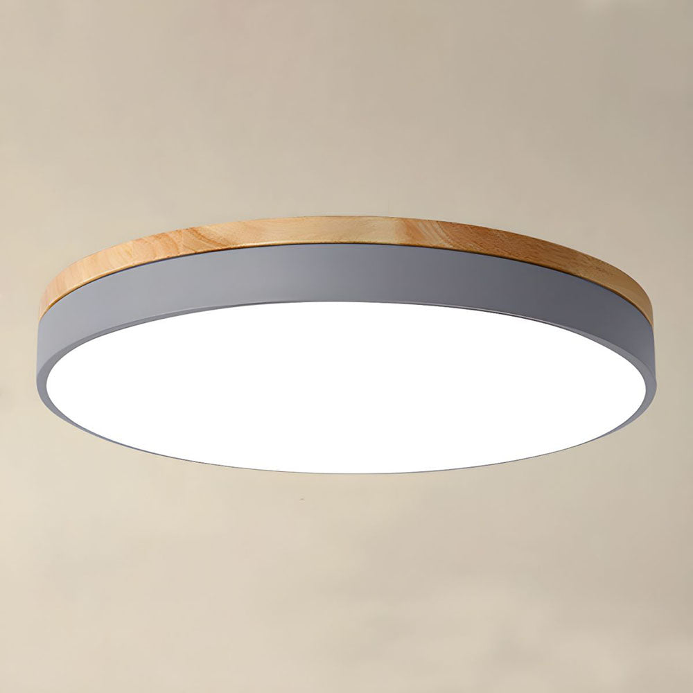 Tröde – Runde Holz-Deckenleuchte LED im skandinavischen Stil – Eleganter Minimalismus und warmes Licht
