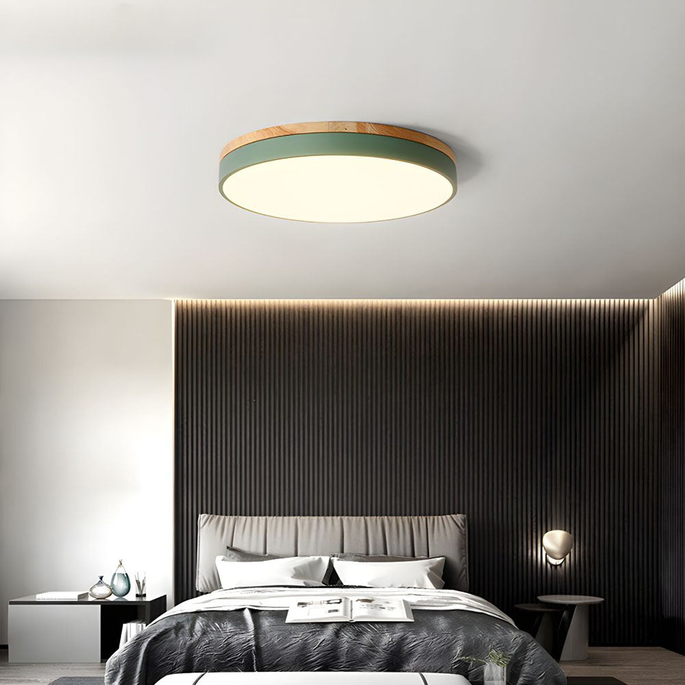 Tröde – Runde Holz-Deckenleuchte LED im skandinavischen Stil – Eleganter Minimalismus und warmes Licht