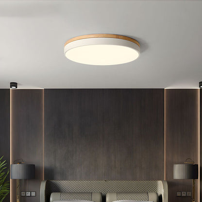 Tröde – Runde Holz-Deckenleuchte LED im skandinavischen Stil – Eleganter Minimalismus und warmes Licht