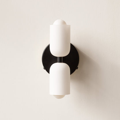 Döle – Moderne Wandlampe mit doppeltem Glasschirm (E14, für Innenräume)