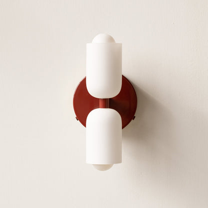 Döle – Moderne Wandlampe mit doppeltem Glasschirm (E14, für Innenräume)