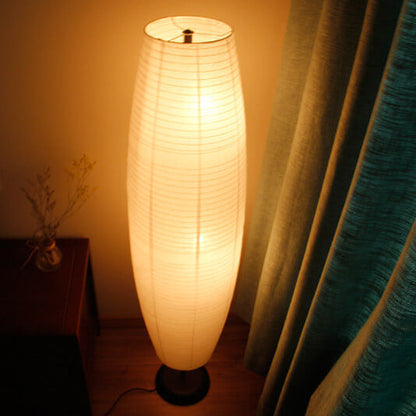Moderne Japandi-Stehlampe mit Papierschirm