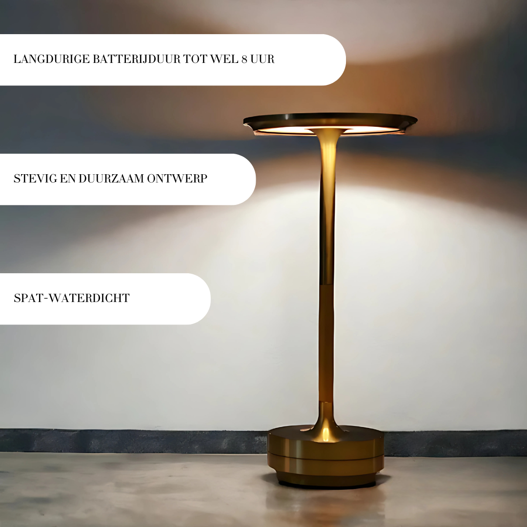 Elegante kabellose Tischlampe mit Touch-Steuerung und drei Lichtmodi
