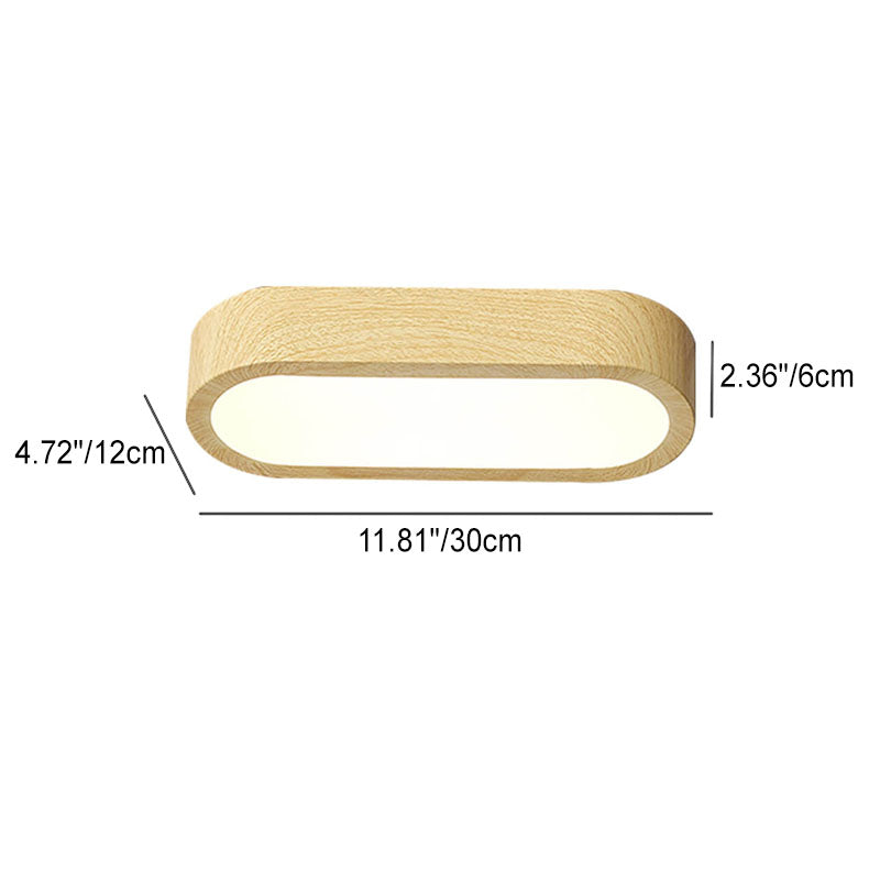 Moderne Holz-Deckenleuchte – Eschen-/Nussholz-Optik – LED 8W