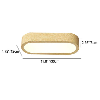 Moderne Holz-Deckenleuchte – Eschen-/Nussholz-Optik – LED 8W