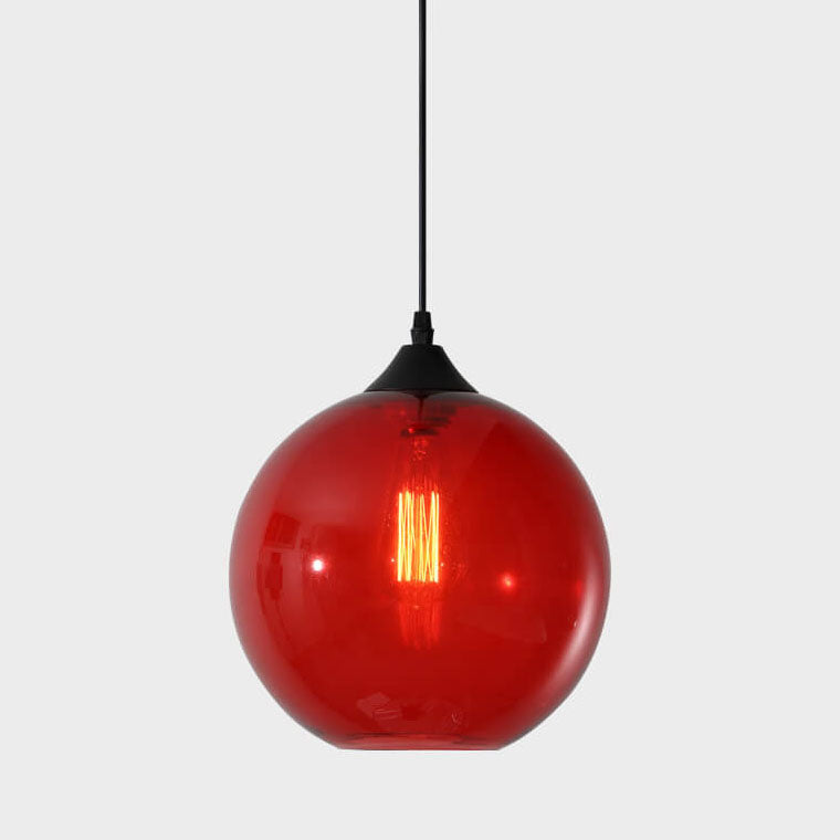 Moderne Glas-Pendelleuchte in mehreren Farben mit kugelförmigem Design