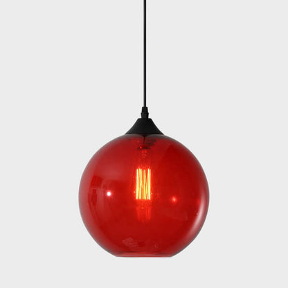 Moderne Glas-Pendelleuchte in mehreren Farben mit kugelförmigem Design