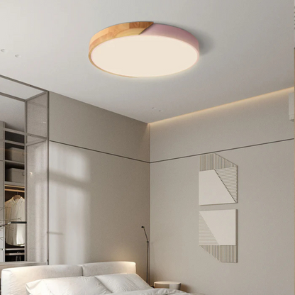 LED-Deckenlampe im skandinavischen Stil aus Holz und Acryl