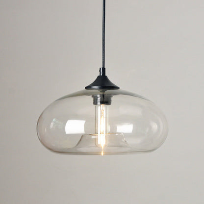 Industrielle Glas-Pendelleuchte – Ø28 cm, mehrere Farben, Fassung E26
