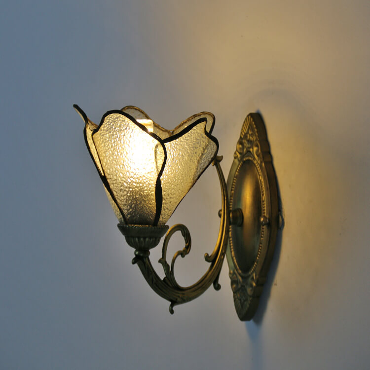 Design-Wandleuchte aus Glas und Eisen – mehrere Farben