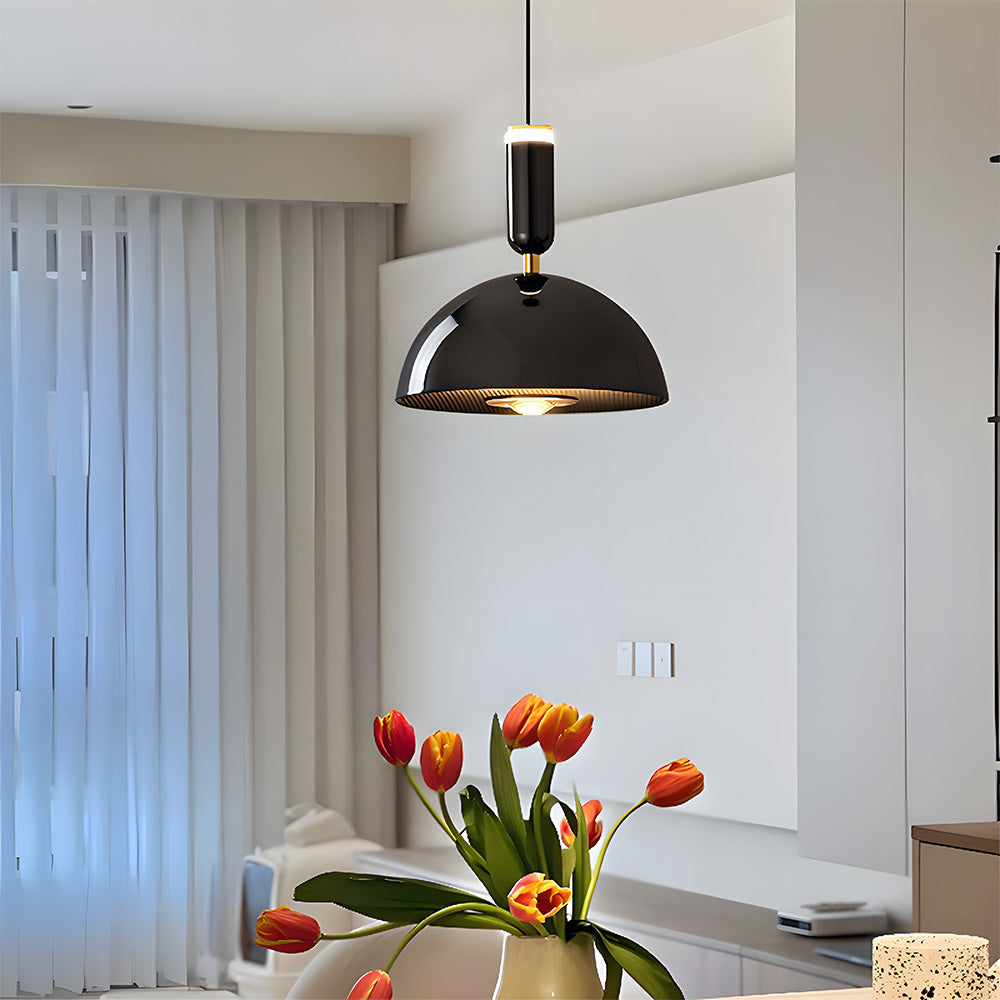 Skandinavische moderne LED-Pendelleuchte – Buntglas-Design mit minimalistischem Rahmen