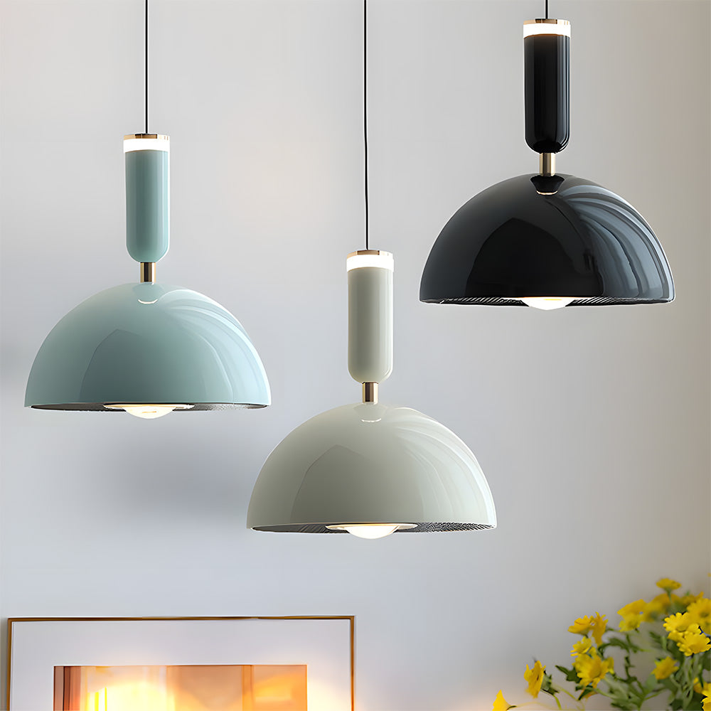Skandinavische moderne LED-Pendelleuchte – Buntglas-Design mit minimalistischem Rahmen