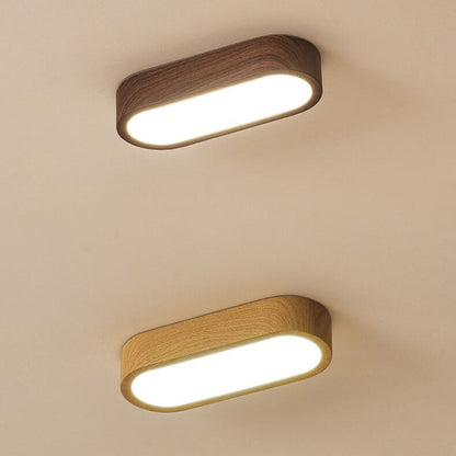 Moderne Holz-Deckenleuchte – Eschen-/Nussholz-Optik – LED 8W