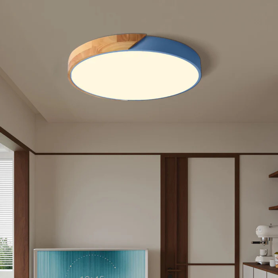 Skandinavische LED-Deckenlampe aus Holz und Acryl – Modernes Minimalismus-Design