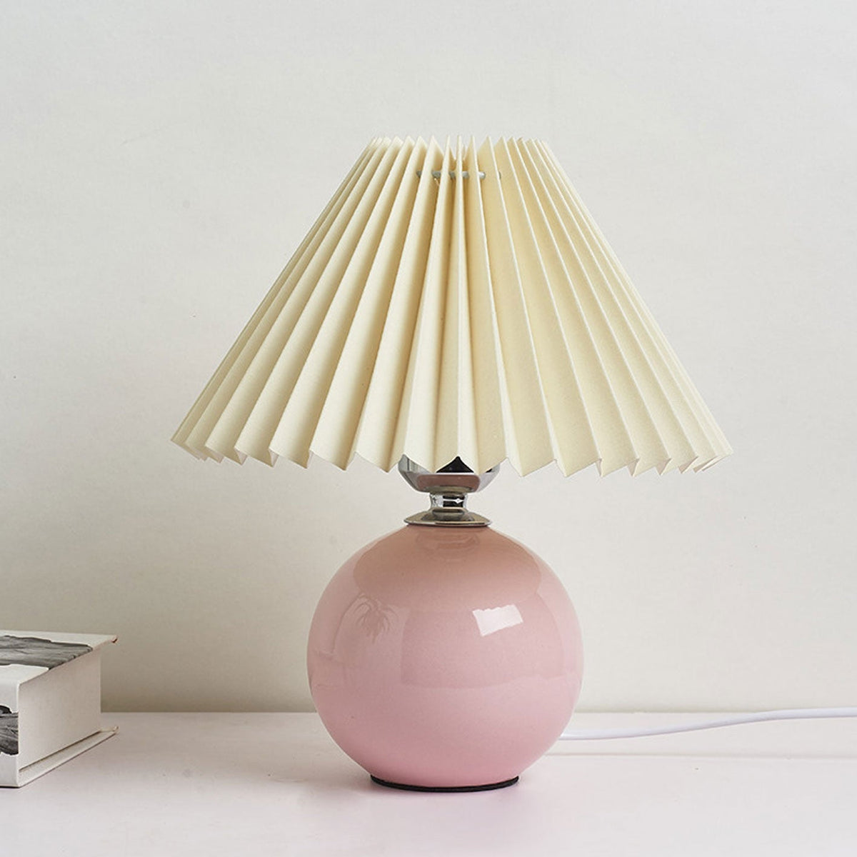 Moderne Keramik-Tischlampe mit Stoffschirm – erhältlich in vielen Farben