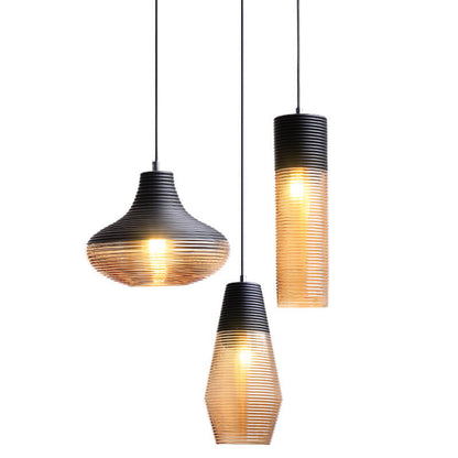 Moderne Glas-Pendelleuchte in Transparent oder Schwarz