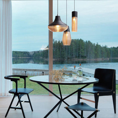 Moderne Glas-Pendelleuchte in Transparent oder Schwarz