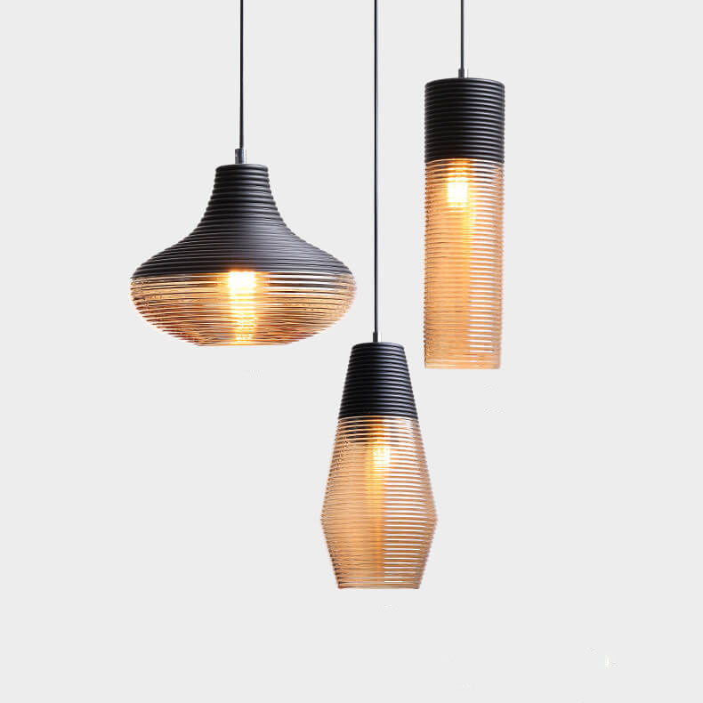 Moderne Glas-Pendelleuchte in Transparent oder Schwarz