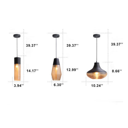 Moderne Glas-Pendelleuchte in Transparent oder Schwarz