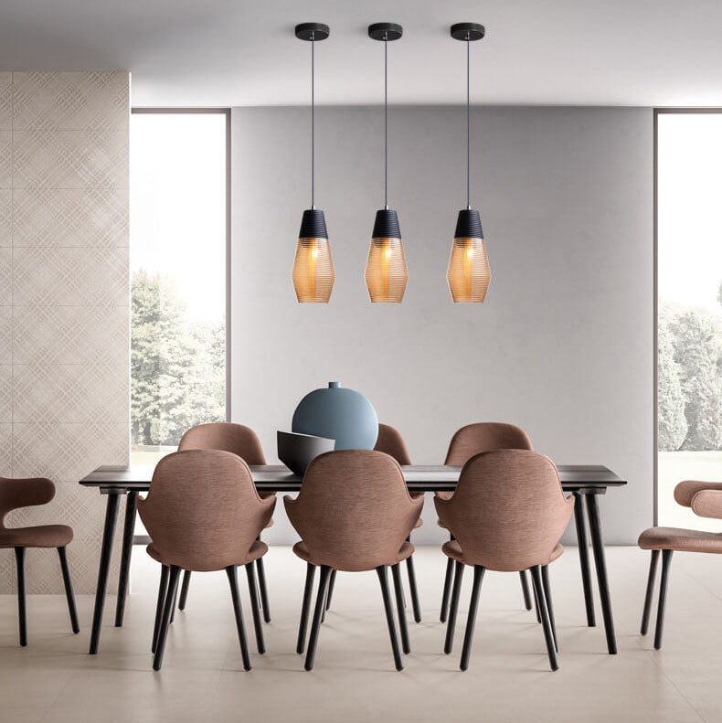 Moderne Glas-Pendelleuchte in Transparent oder Schwarz
