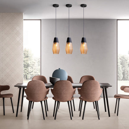 Moderne Glas-Pendelleuchte in Transparent oder Schwarz