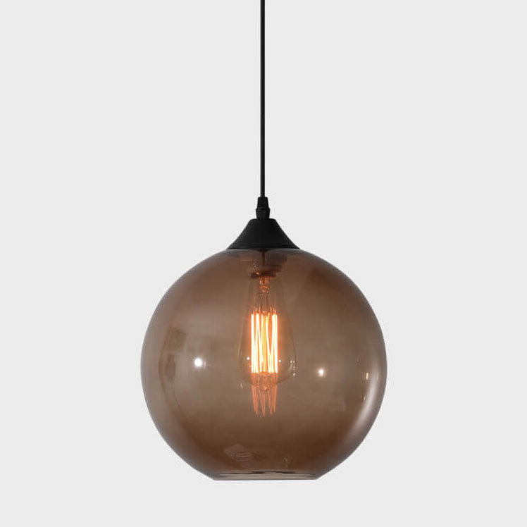 Moderne Glas-Pendelleuchte in mehreren Farben mit kugelförmigem Design