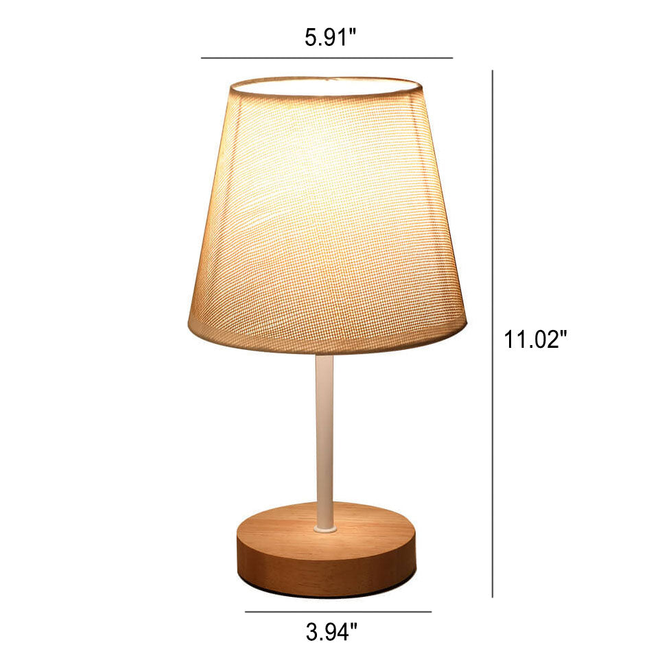Skandinavische moderne Holz-Tischlampe mit integrierter LED – USB-Anschluss