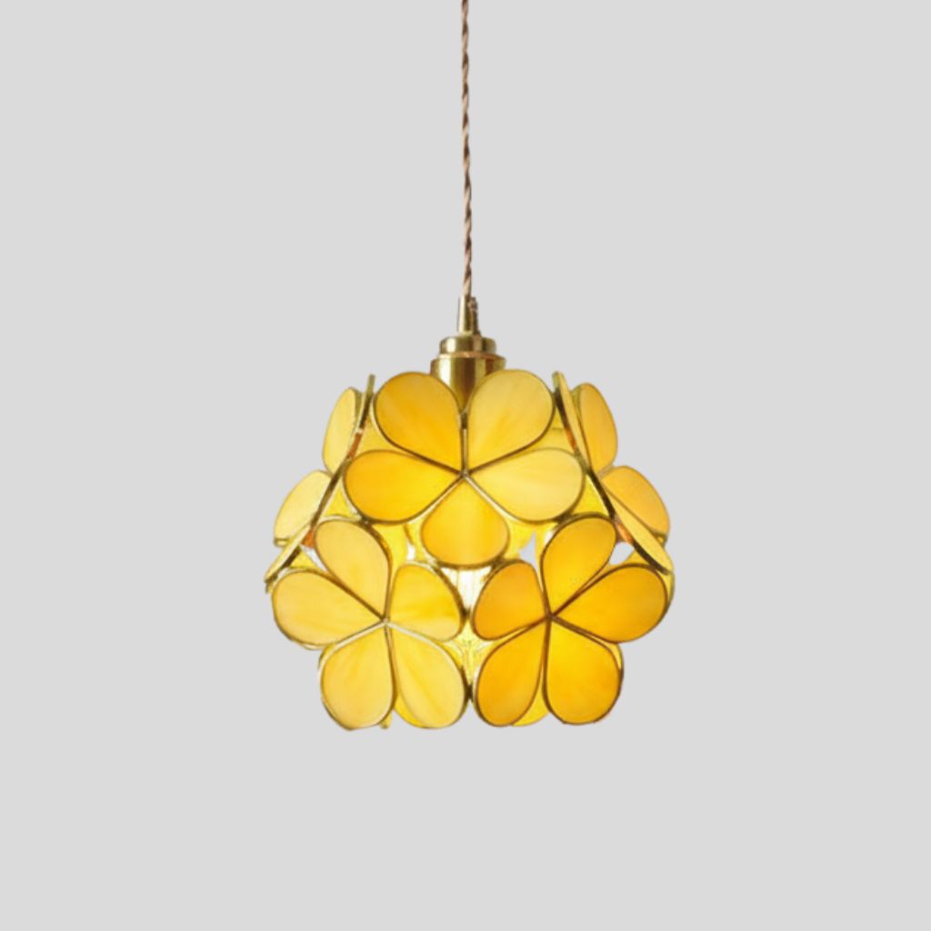 Vintage Glas-Hängeleuchte Tiffany – Bunt, Handgefertigtes Design