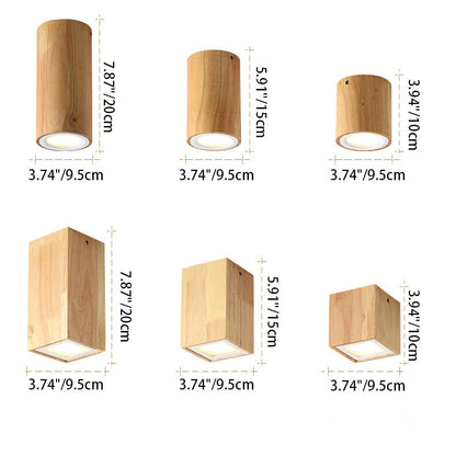 Moderne Holz-Deckenleuchte LED – Gummibaumholz und Acryl, 3 Größen