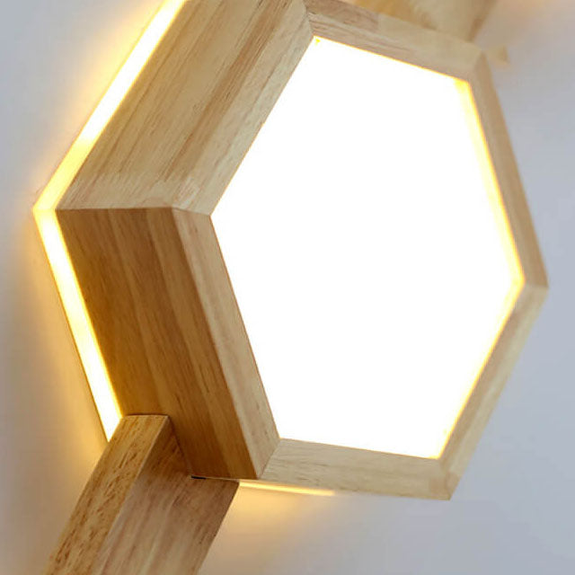 Moderne Japandi-Holz-Deckenleuchte LED – 1/2/3 Spots
