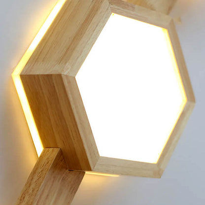 Moderne Japandi-Holz-Deckenleuchte LED – 1/2/3 Spots
