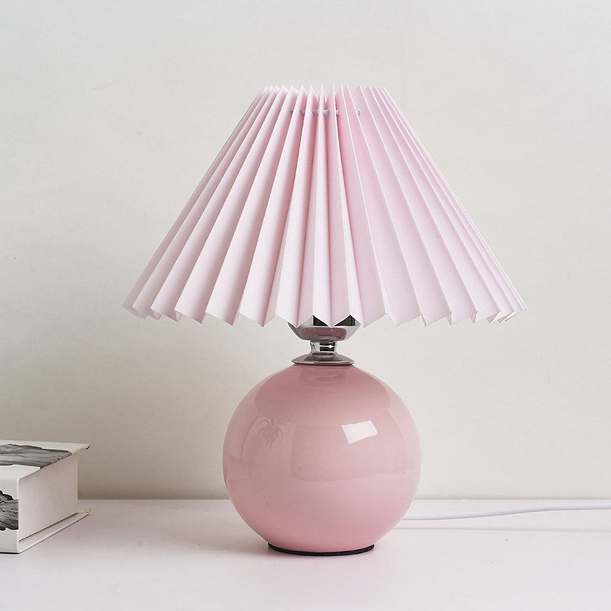 Moderne Keramik-Tischlampe mit Stoffschirm – erhältlich in vielen Farben