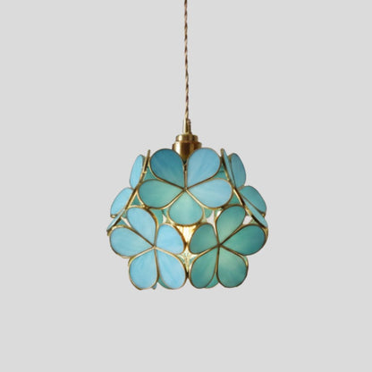 Vintage Glas-Hängeleuchte Tiffany – Bunt, Handgefertigtes Design