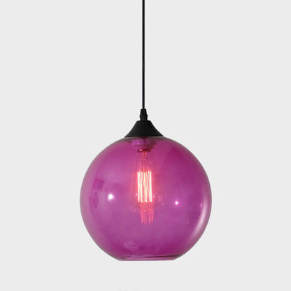 Moderne Glas-Pendelleuchte in mehreren Farben mit kugelförmigem Design