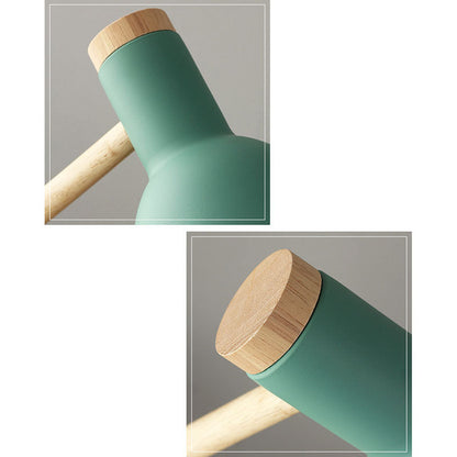 Skandinavische Tischlampe aus Holz und Eisen – viele Farben