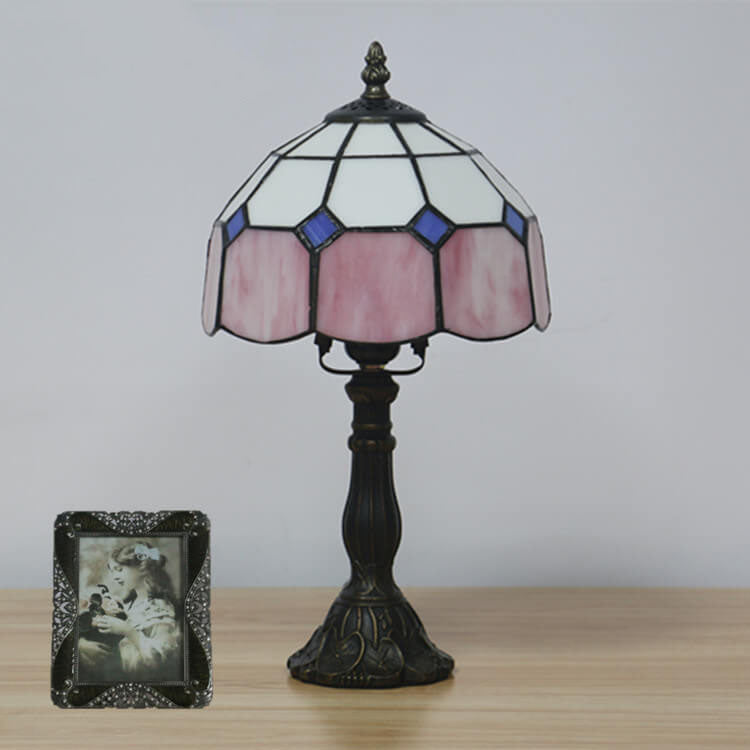 Designer-Tischlampe – Handgefertigtes Tiffany-Glas in verschiedenen Farben