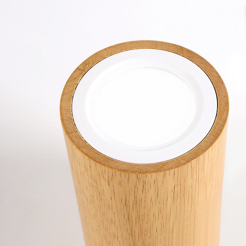 Moderne Holz-Deckenleuchte LED – Gummibaumholz und Acryl, 3 Größen