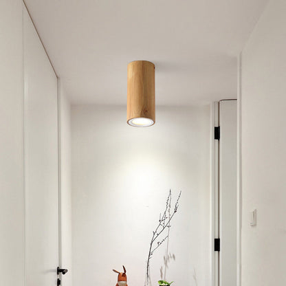 Moderne Holz-Deckenleuchte LED – Gummibaumholz und Acryl, 3 Größen