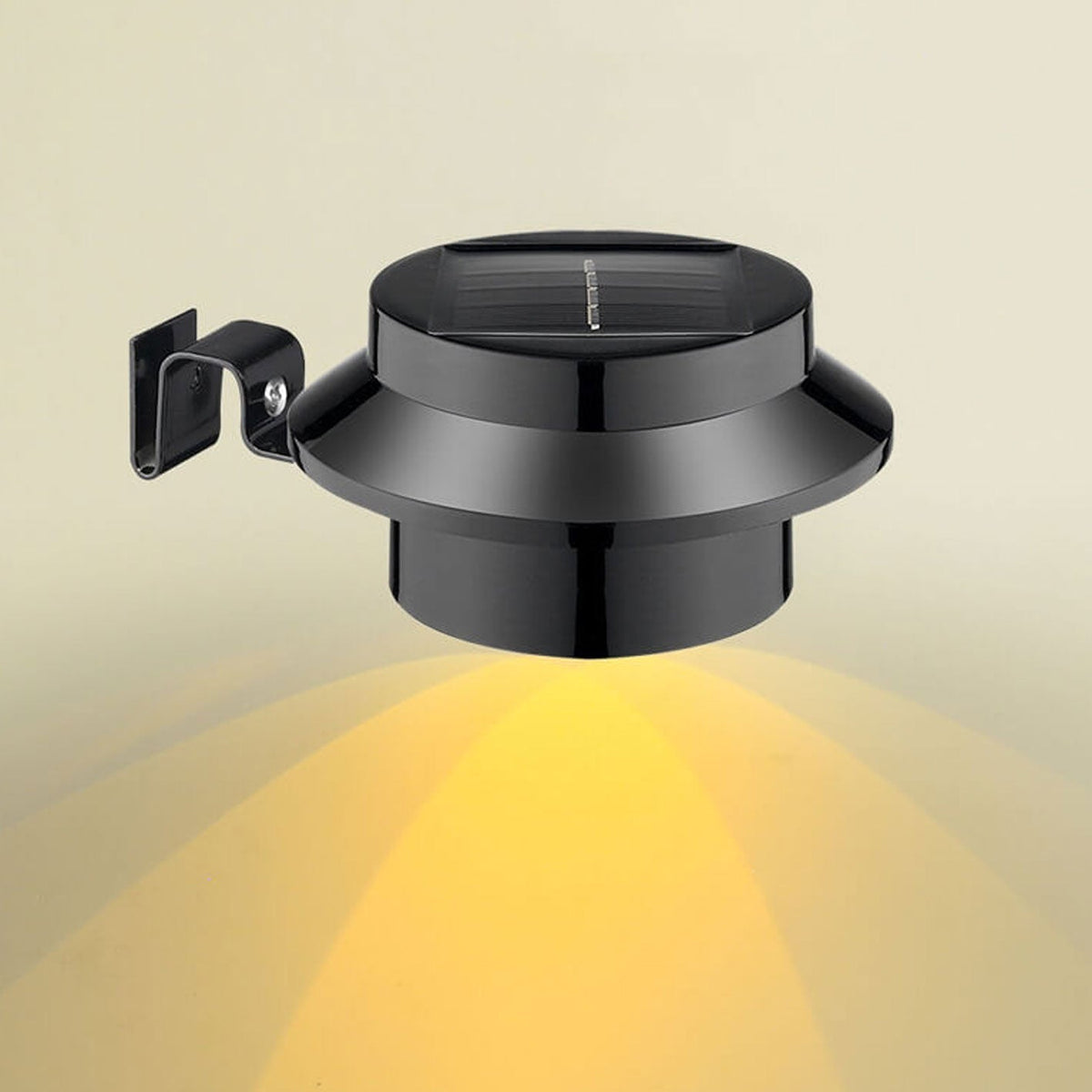 Industrielle Solar-Wandleuchte – Schwarz/Weiß – Wetterfest