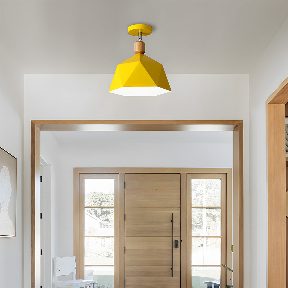 Läila – Skandinavische Deckenleuchte mit geometrischem Design und Holzakzent