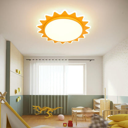 Gelbe LED-Deckenleuchte mit Acrylschirm – modernes Design