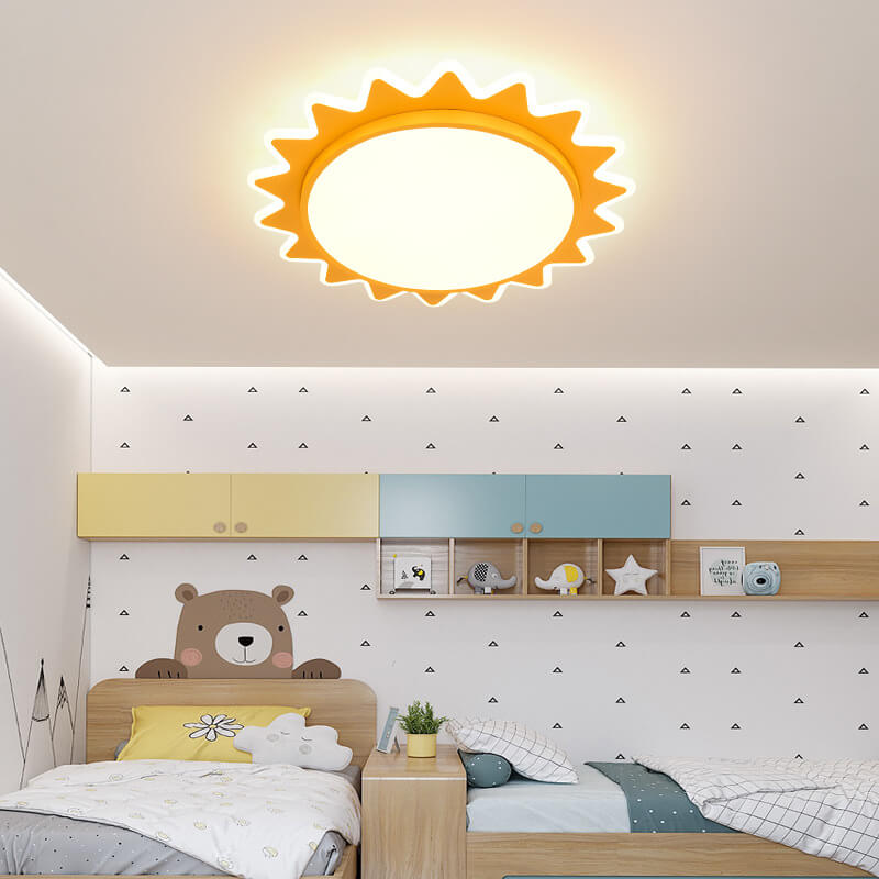 Gelbe LED-Deckenleuchte mit Acrylschirm – modernes Design